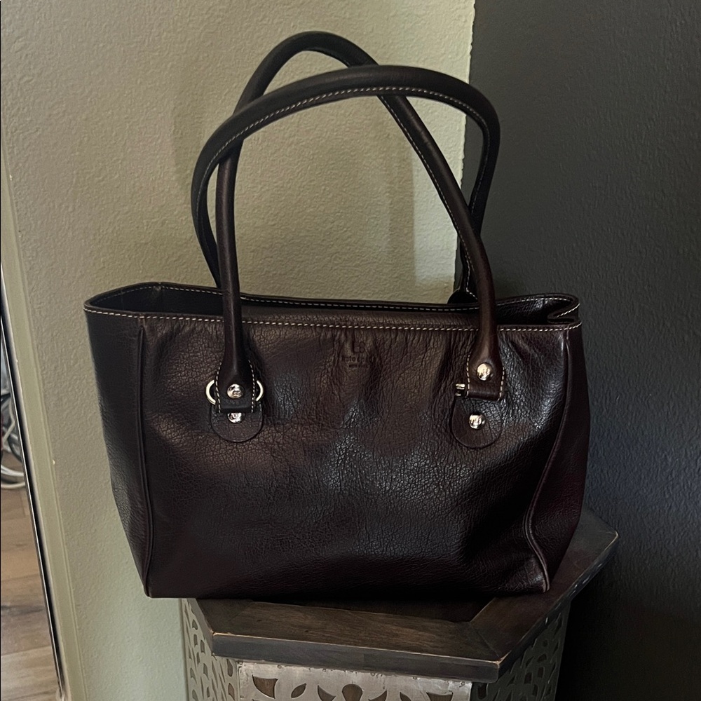 1 hour sale ♠️ Kate Spade, Elegant Dark Brown Leather Tote Bag - Picture 5 of 11